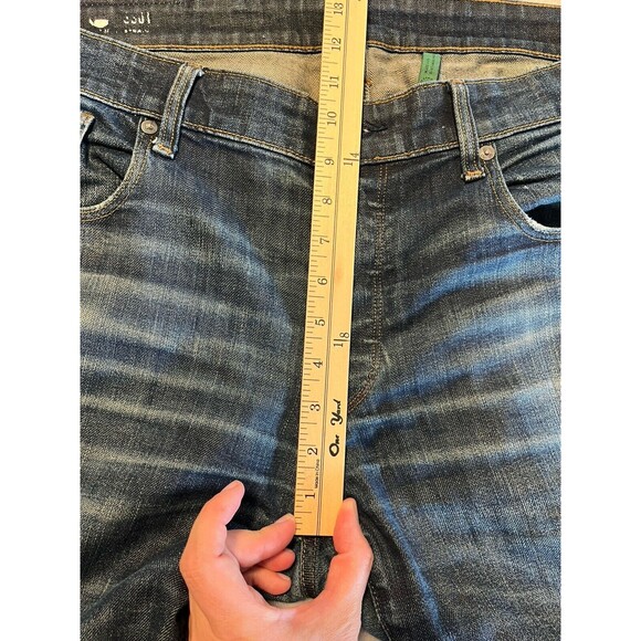 G Star Raw Jeans Men’s 36 X 38 Blue Dark Wash Straight Leg Button Fly Distressed - Picture 12 of 14